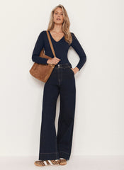 Navy V Neck Layering Top