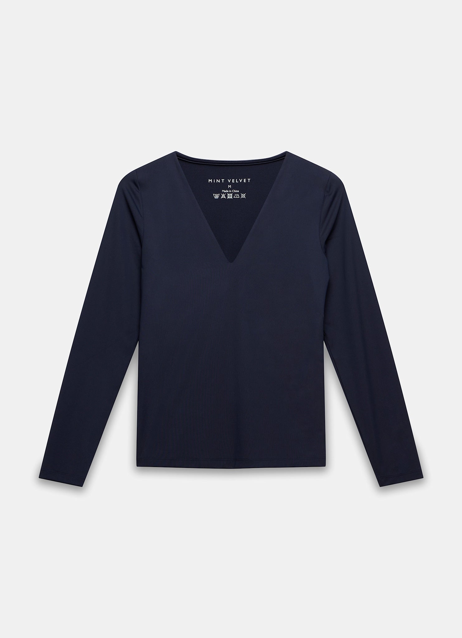 Navy V Neck Layering Top