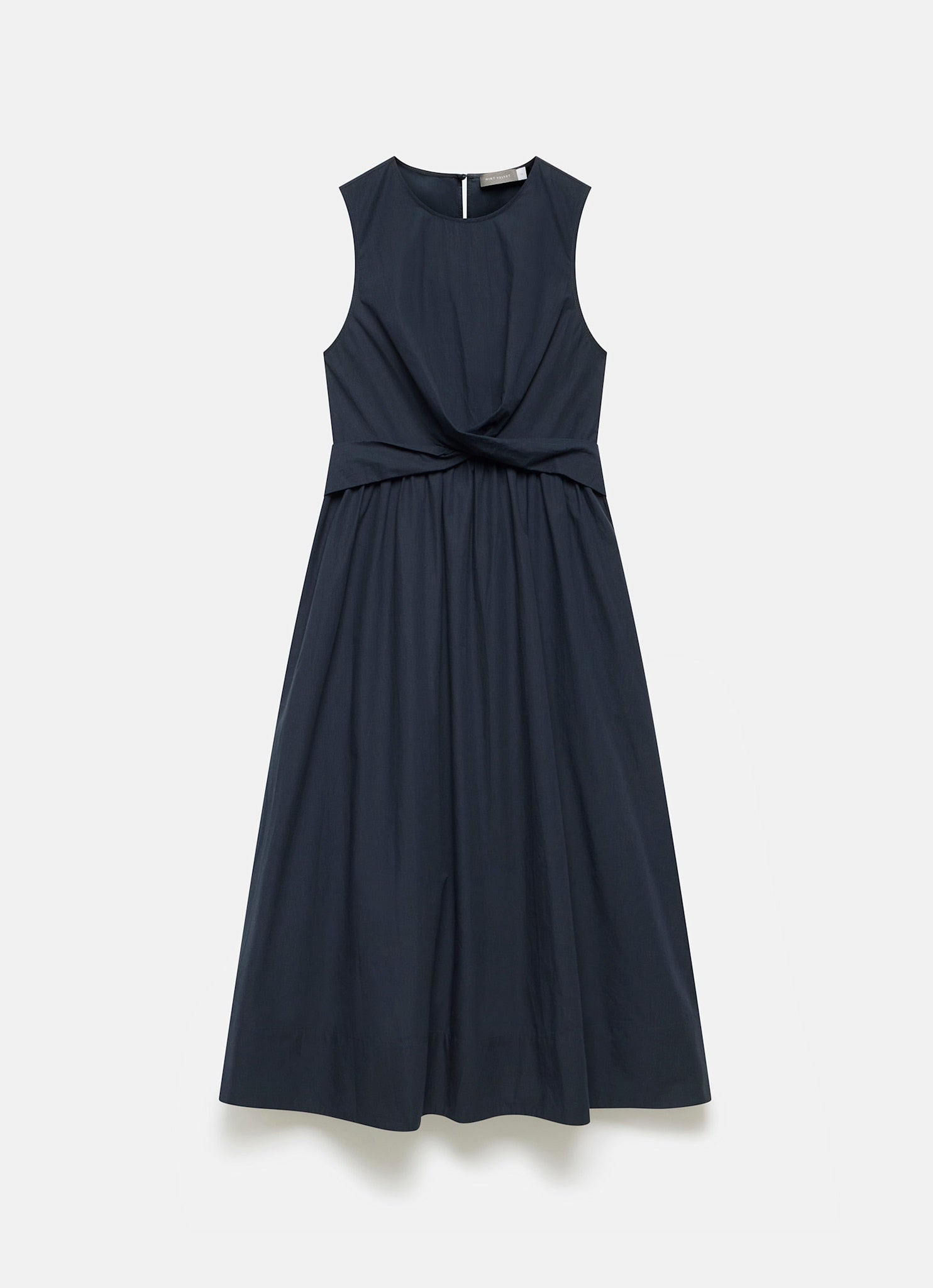 Navy Twist Midi Dress