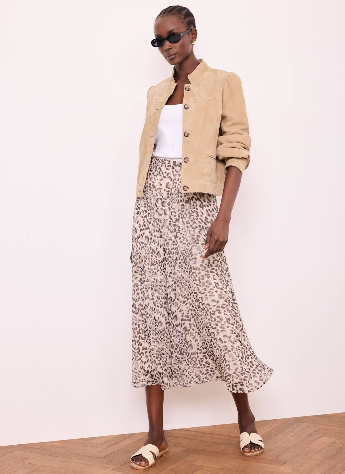 Leopard Print Midi Skirt