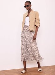 Leopard Print Midi Skirt