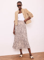 Leopard Print Midi Skirt