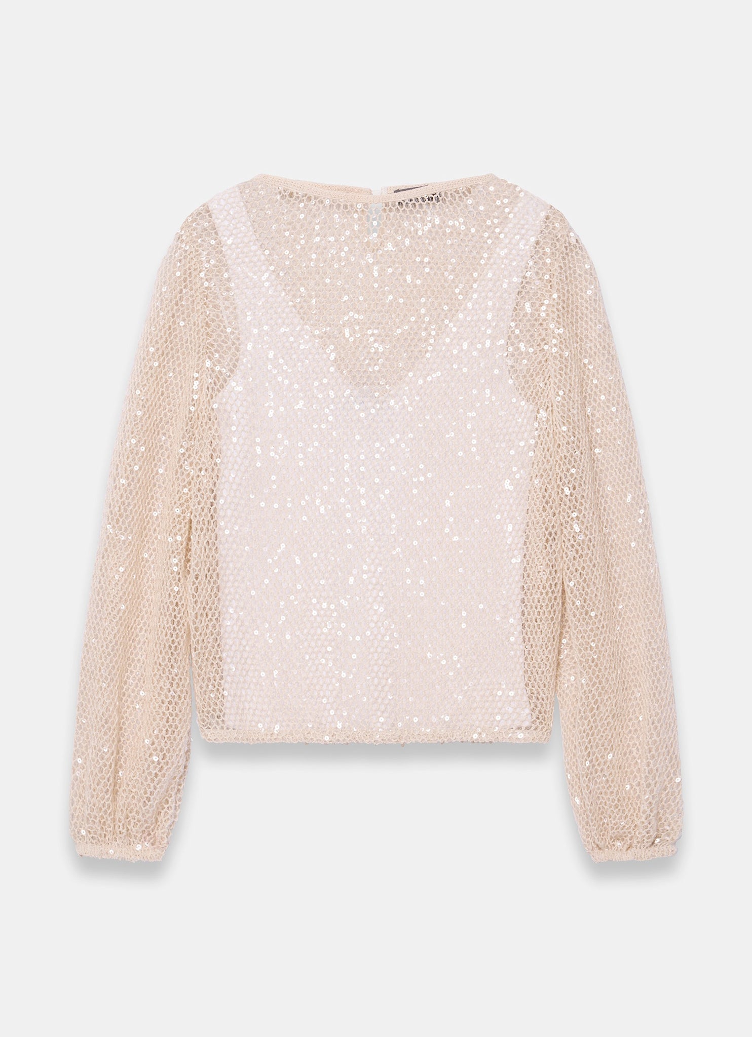 Neutral Sequin Layered Balloon Top