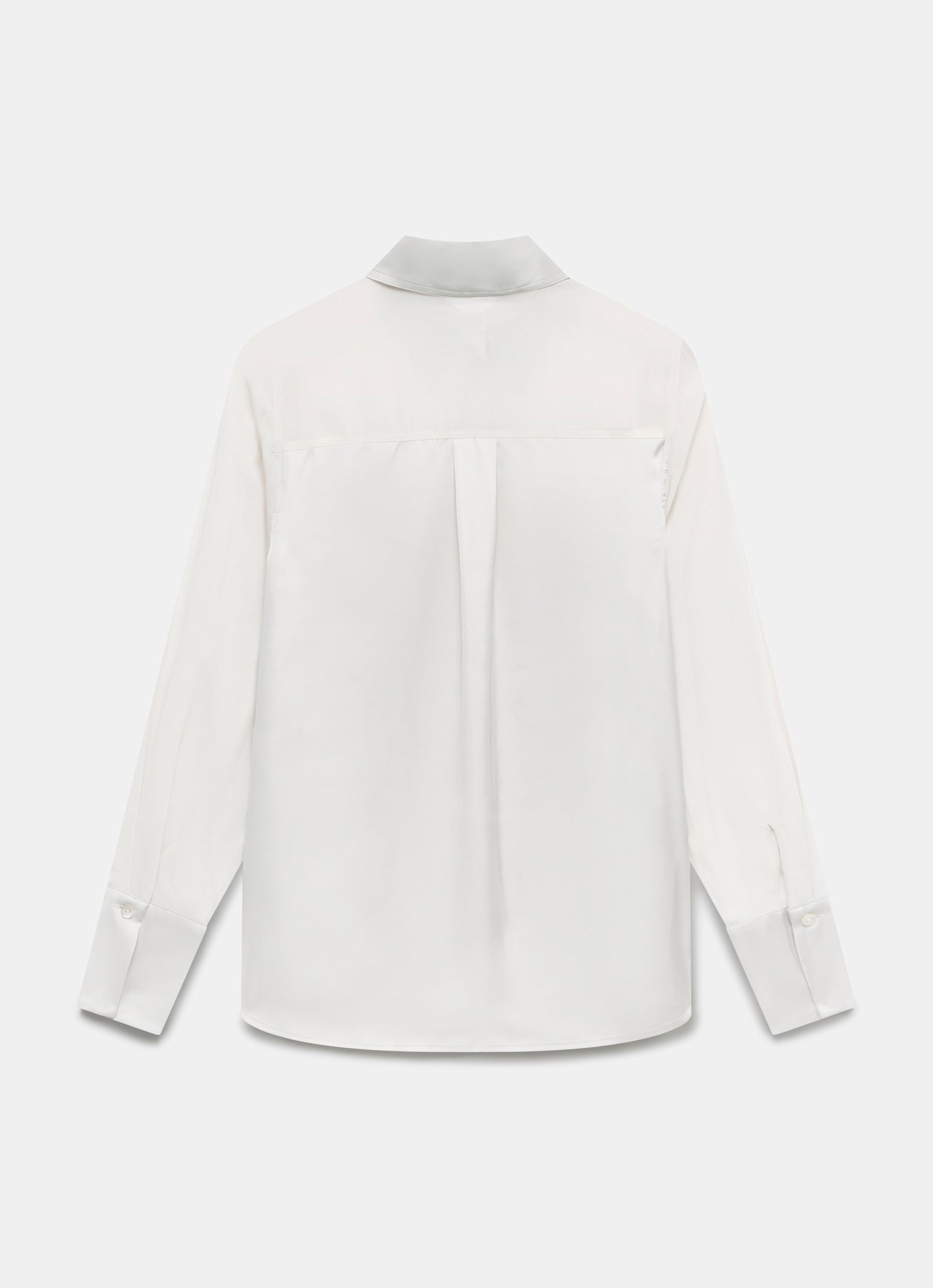 Neutral Satin Long Sleeve Shirt