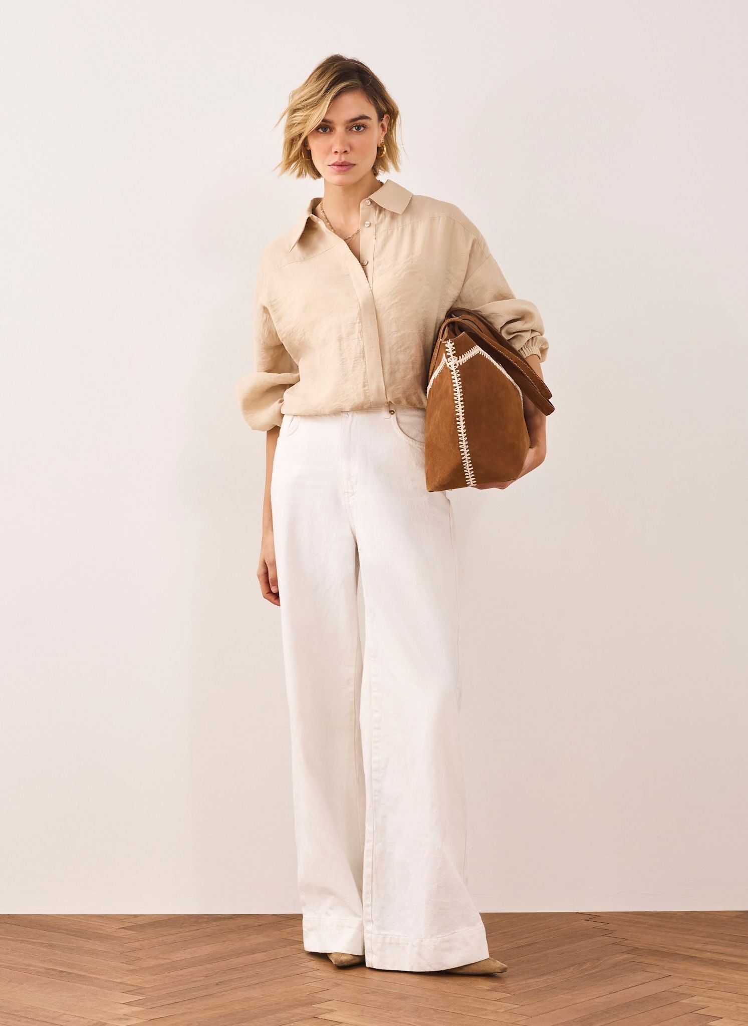 Neutral Long Sleeve Minimalist Shirt
