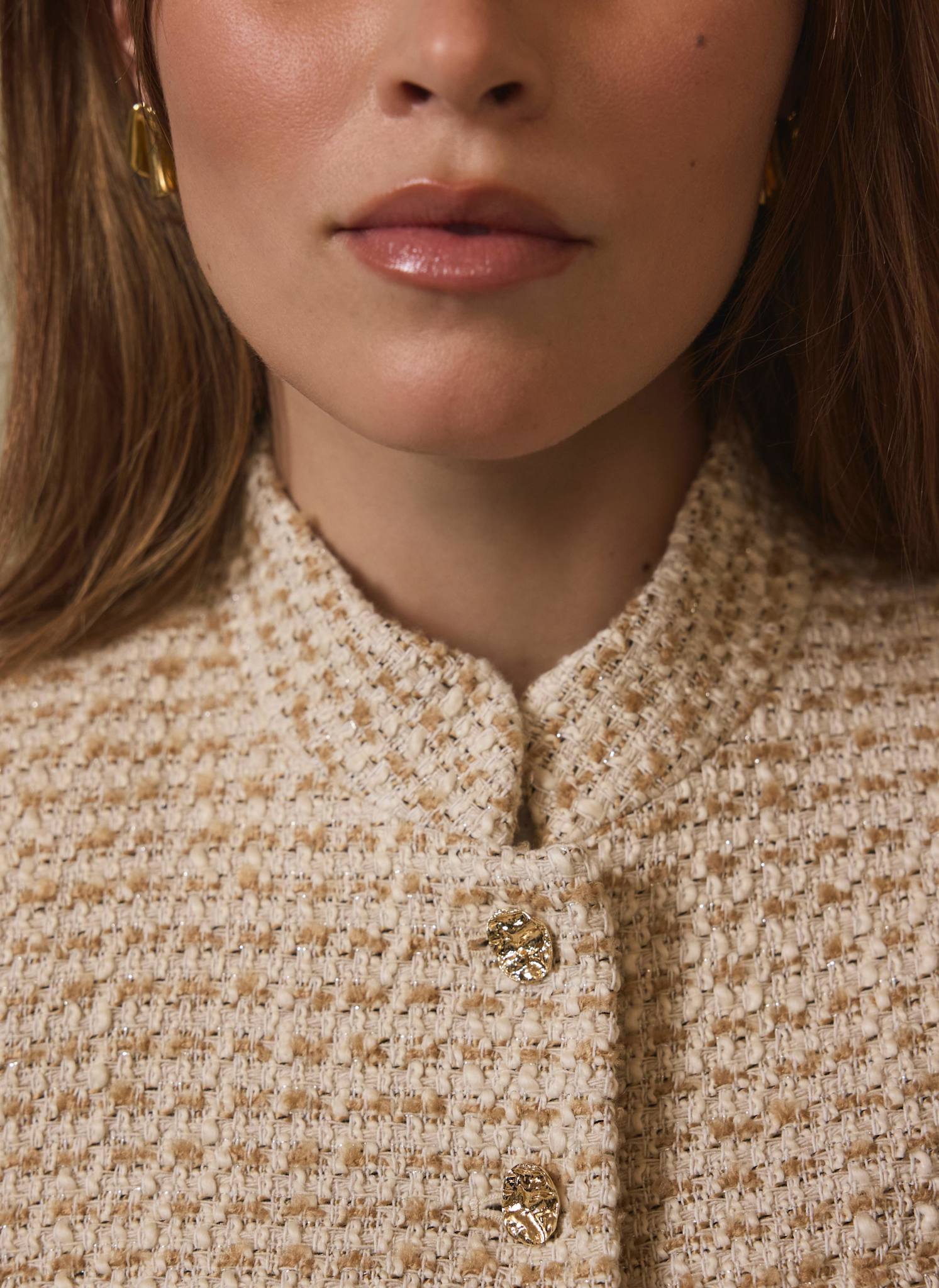 Neutral Boucle Pocket Detail Jacket