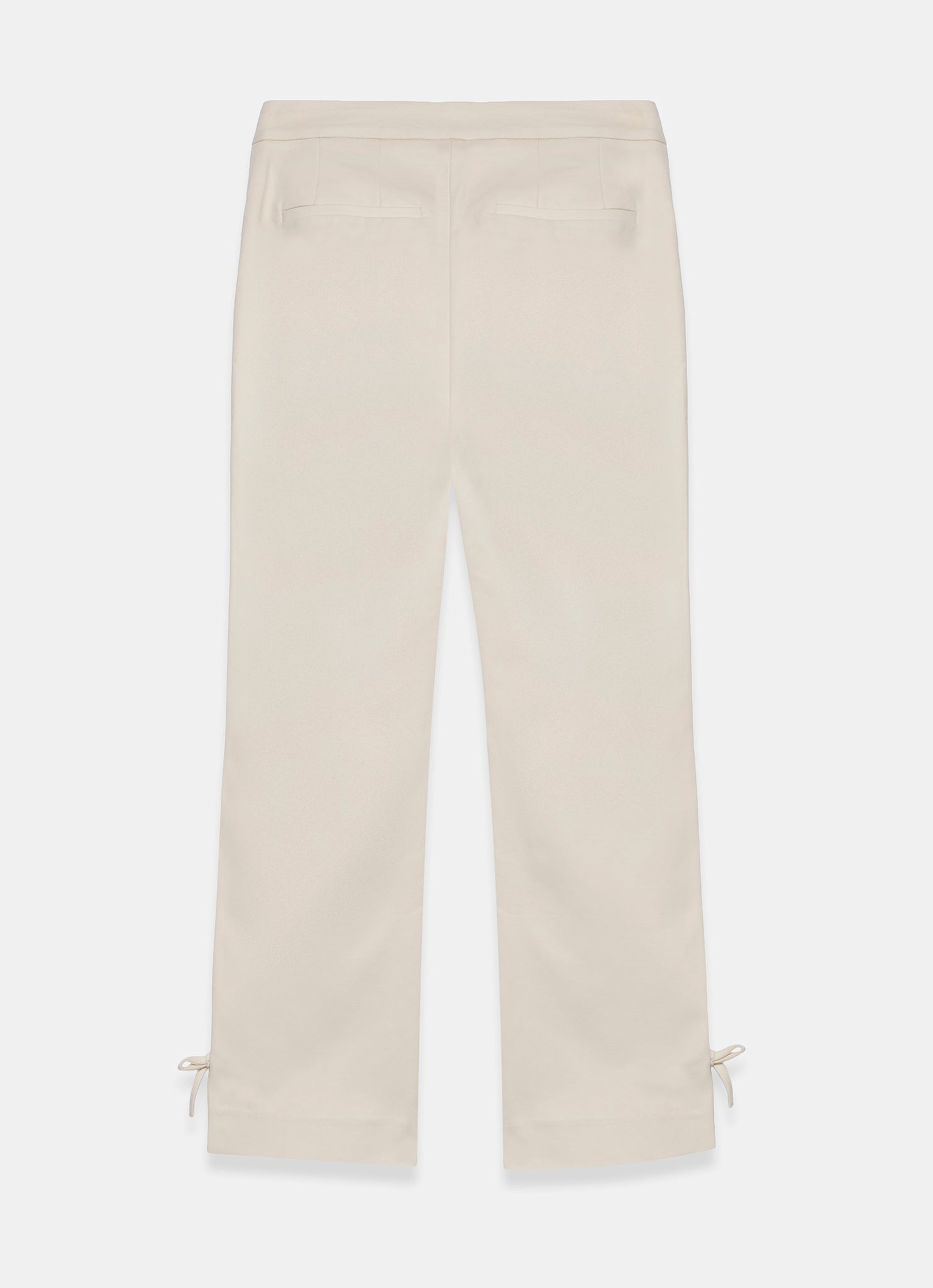 Neutral Cotton Blend Capri Trousers