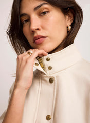 Neutral Funnel Neck Bomber Jacket