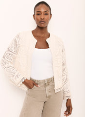 Neutral Crochet Paisley Jacket