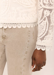 Neutral Crochet Paisley Jacket