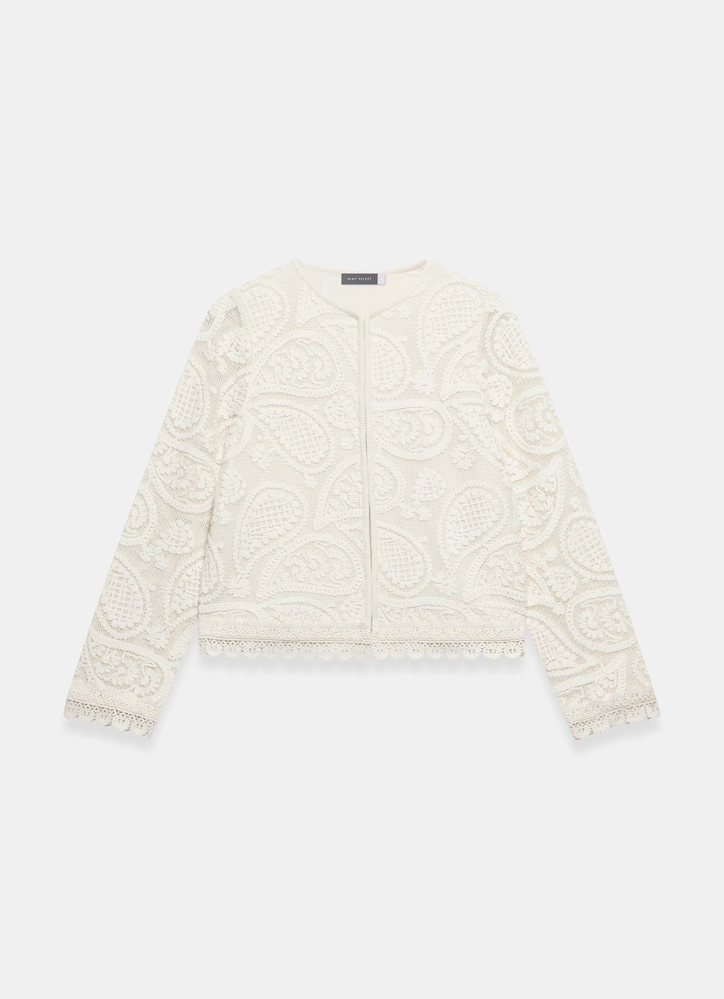 Neutral Crochet Paisley Jacket