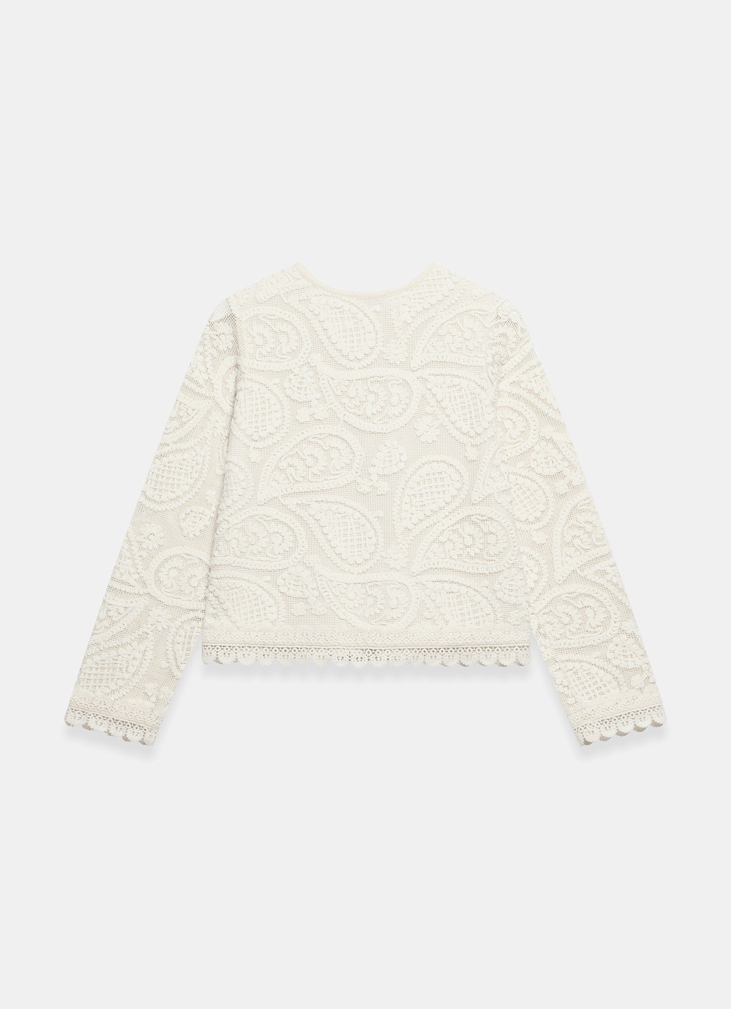 Neutral Crochet Paisley Jacket