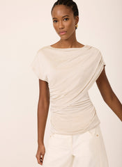 Neutral Layered Drape Top