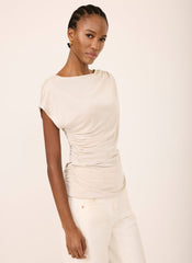Neutral Layered Drape Top