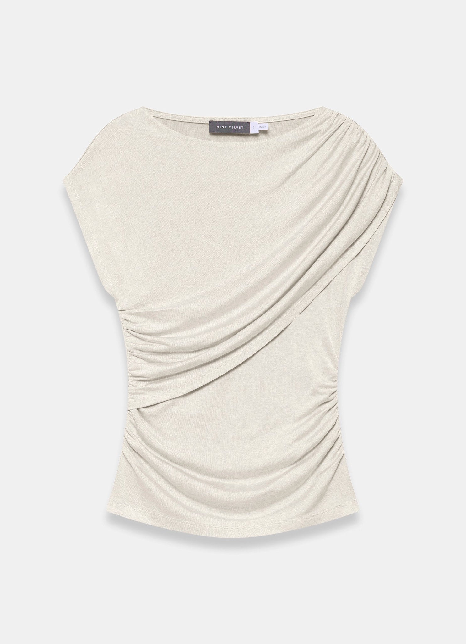 Neutral Layered Drape Top