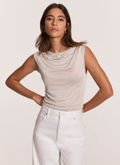 Neutral Cowl Neck Top