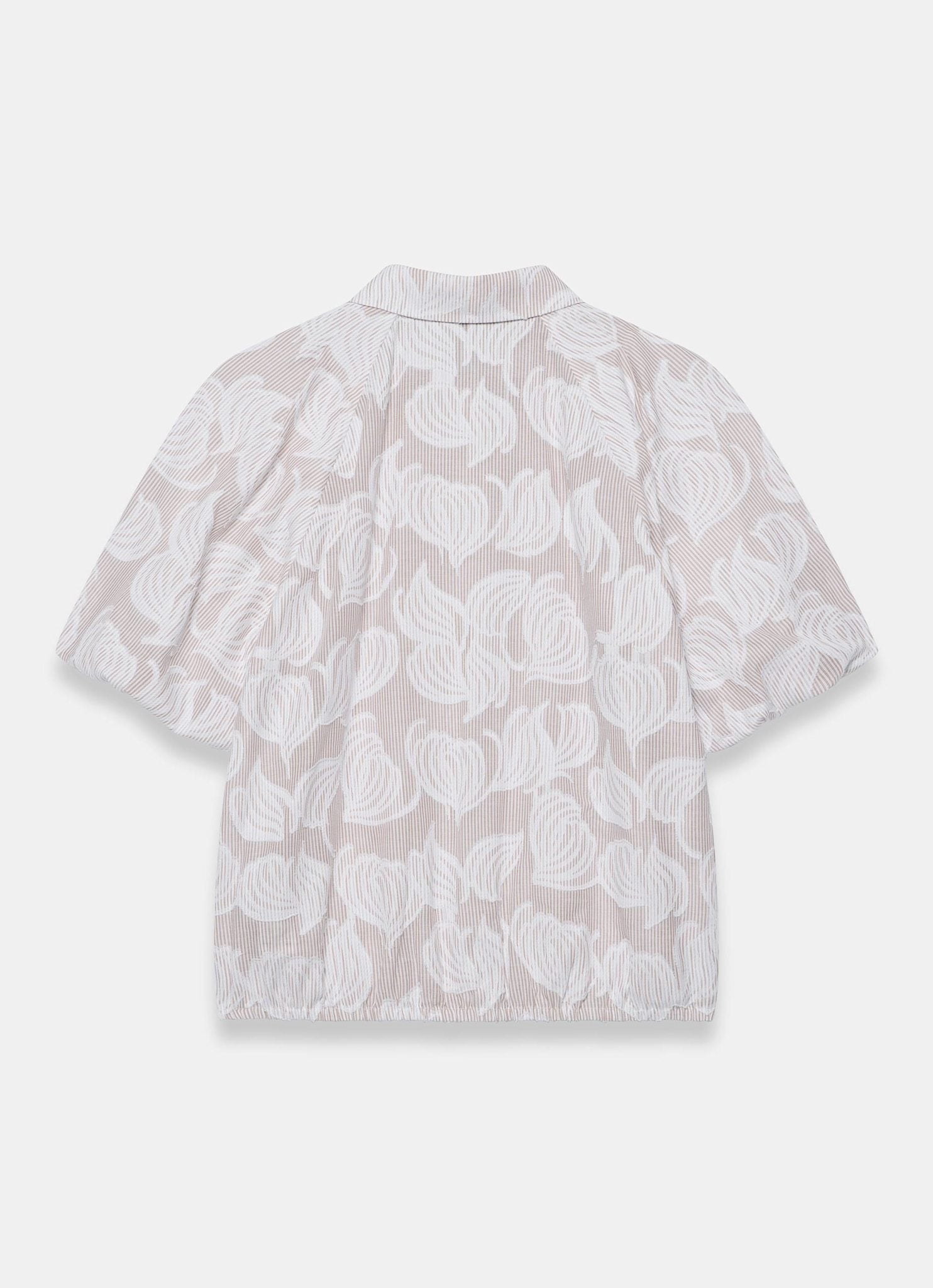 Neutral Cotton Jacquard Striped Shirt