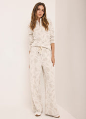 Neutral Jersey Jacquard Wide Trousers