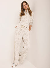 Neutral Jersey Jacquard Wide Trousers