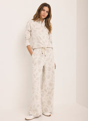Neutral Jacquard Long Sleeve Top