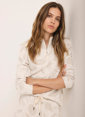 Neutral Jacquard Long Sleeve Top