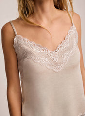 Neutral Lace Detail Camisole Top
