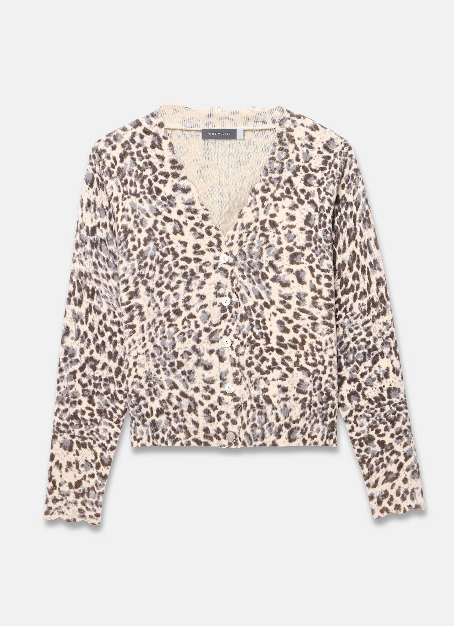 Leopard Print Cotton Cardigan