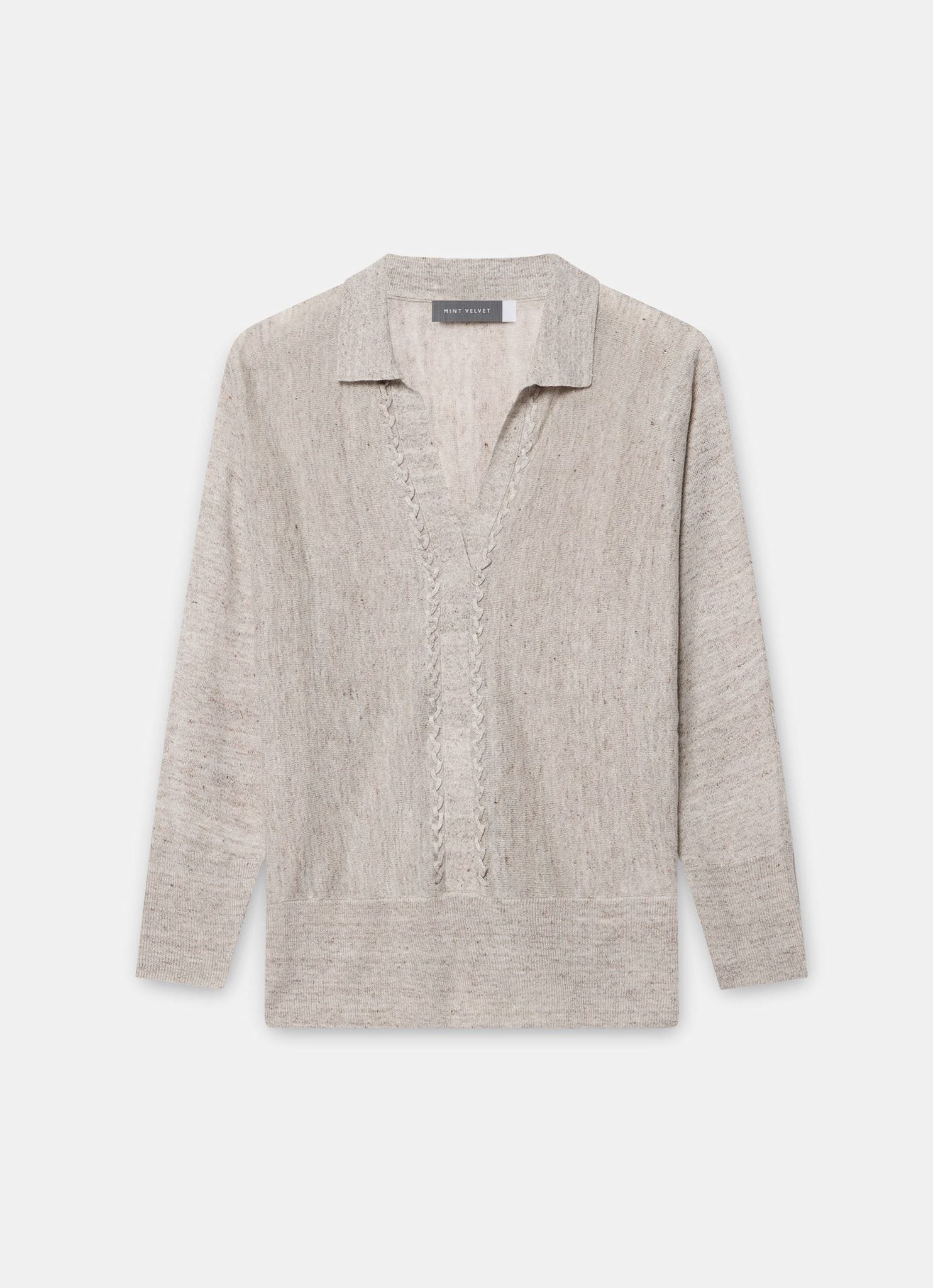 Neutral Linen Blend Knit Jumper