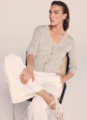 Neutral Linen Blend Layered Cardigan