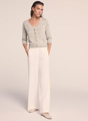 Neutral Linen Blend Layered Cardigan