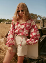 Neutral Cotton Blend Chino Shorts
