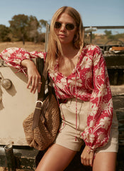 Neutral Cotton Blend Chino Shorts