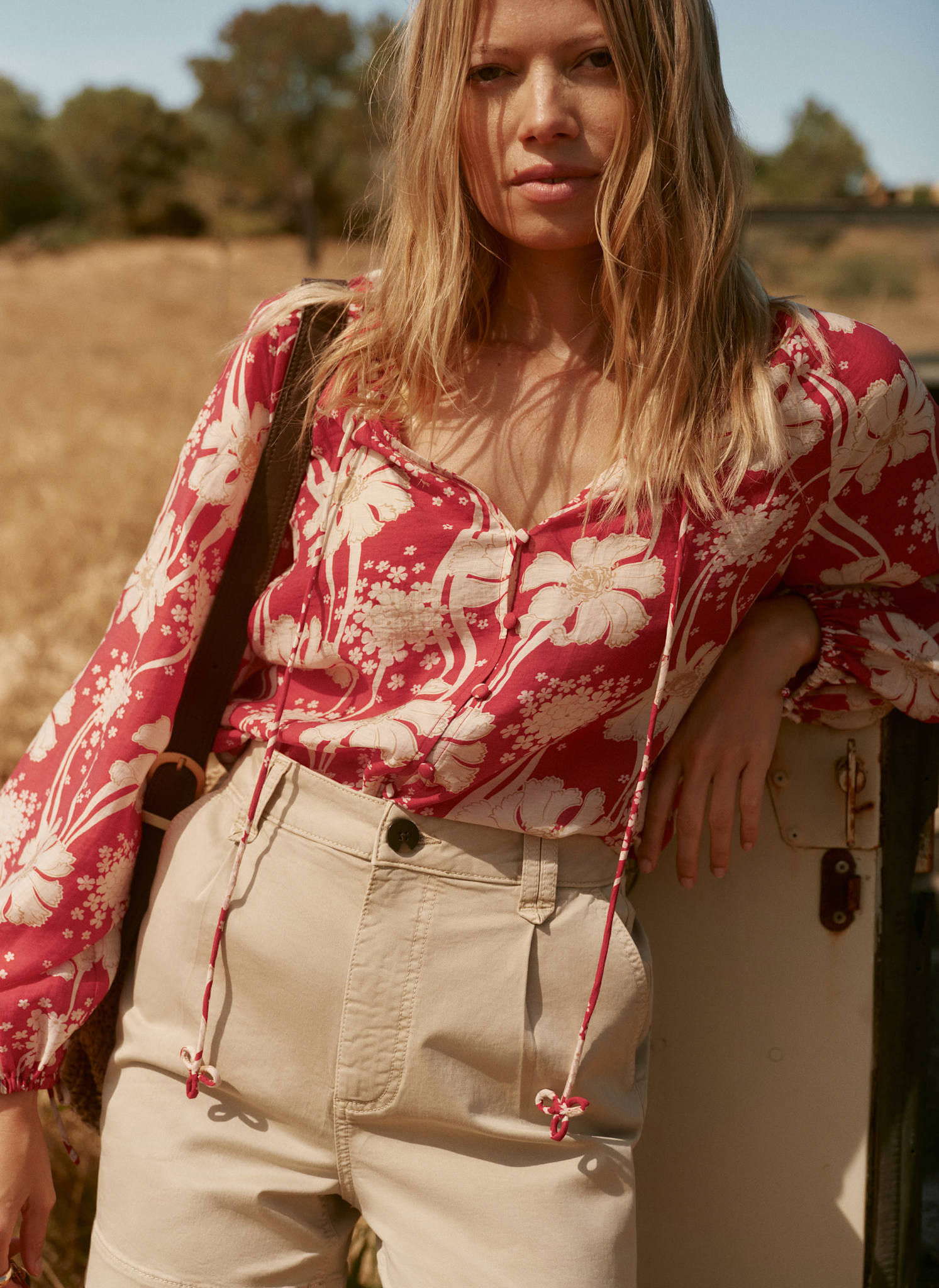 Neutral Cotton Blend Chino Shorts