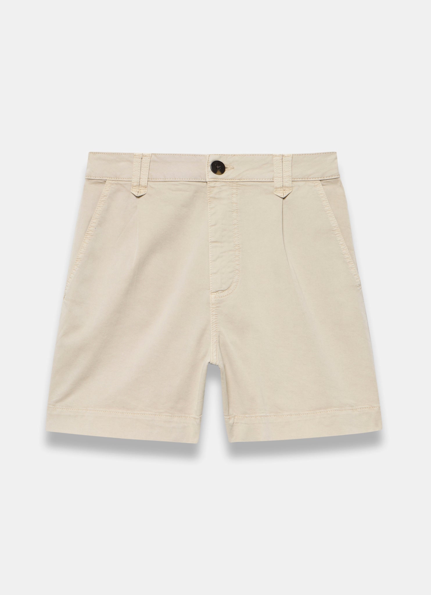 Neutral Cotton Blend Chino Shorts
