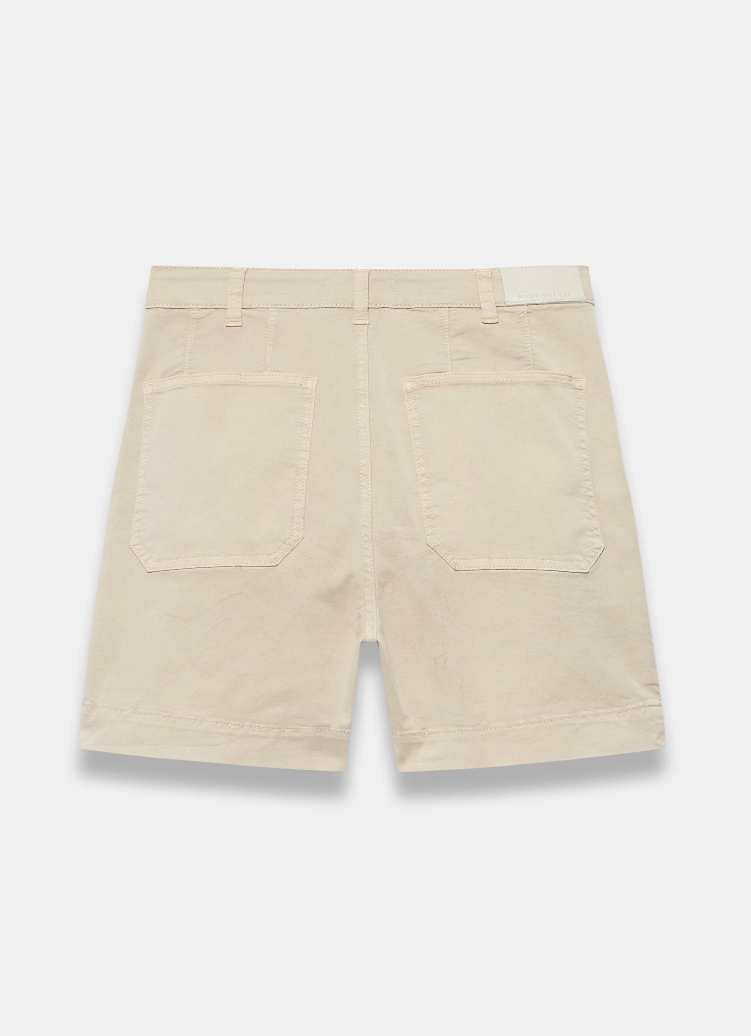 Neutral Cotton Blend Chino Shorts
