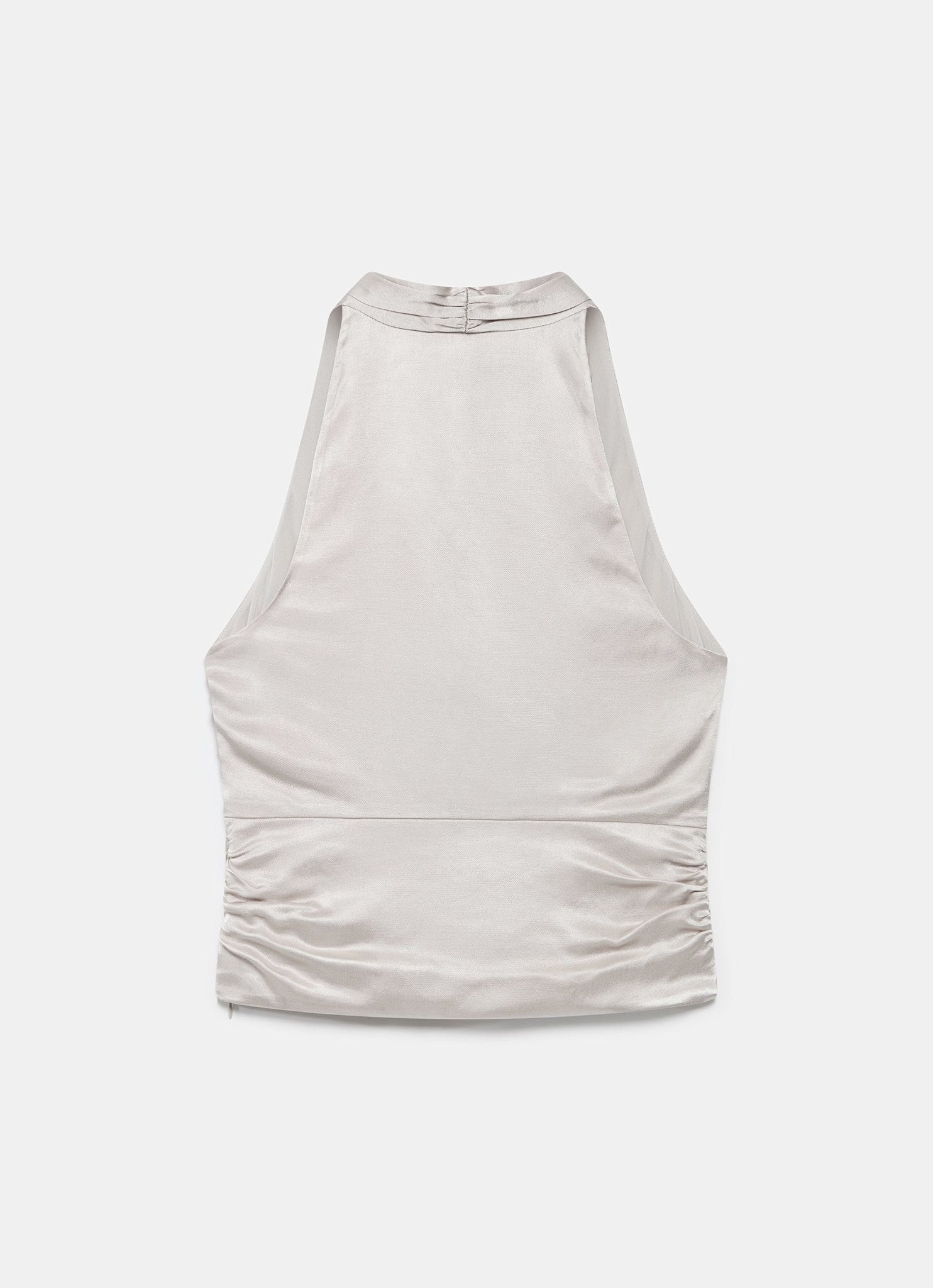 Neutral Satin Wrap Top