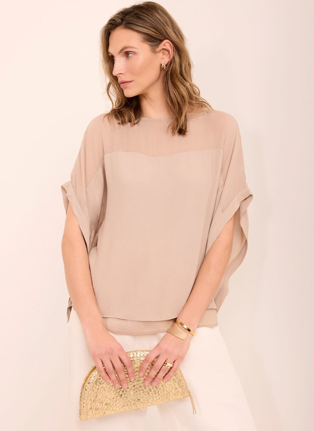 Neutral Sheer Panel Top
