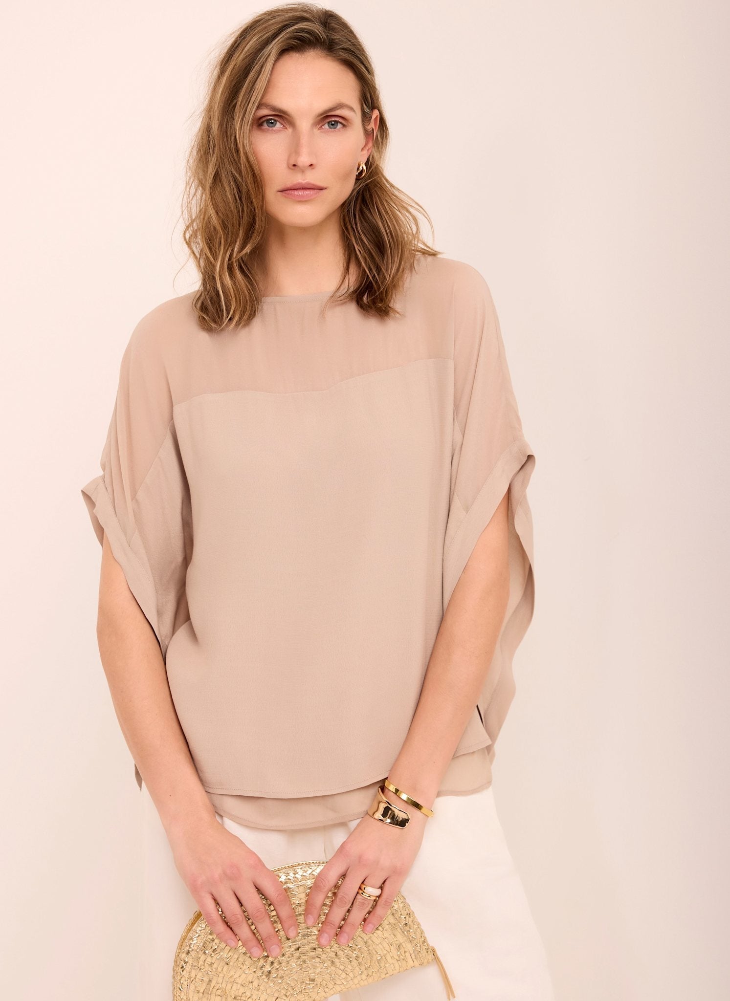 Neutral Sheer Panel Top