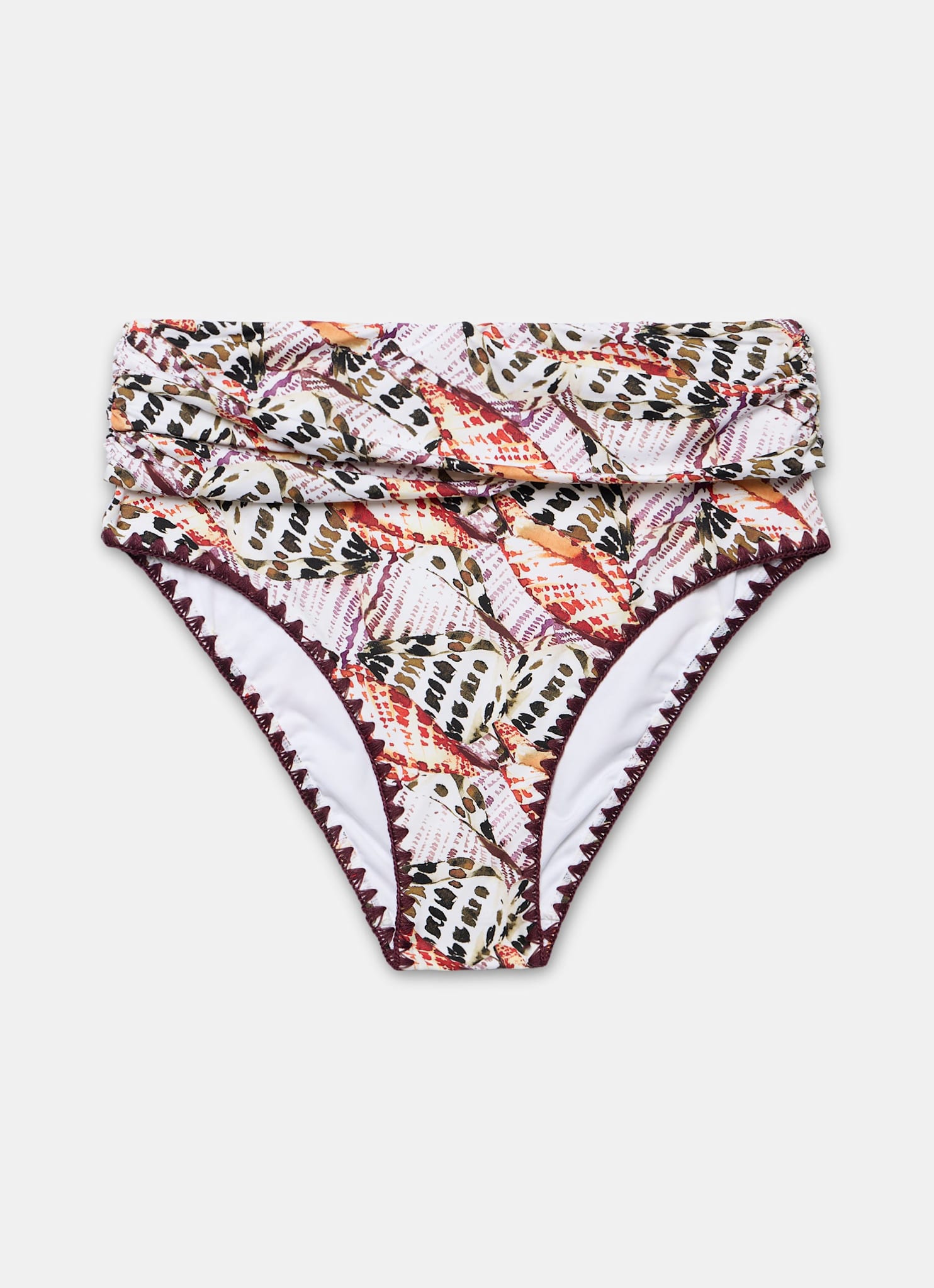 Neutral Printed High Waisted Bikini Bottoms