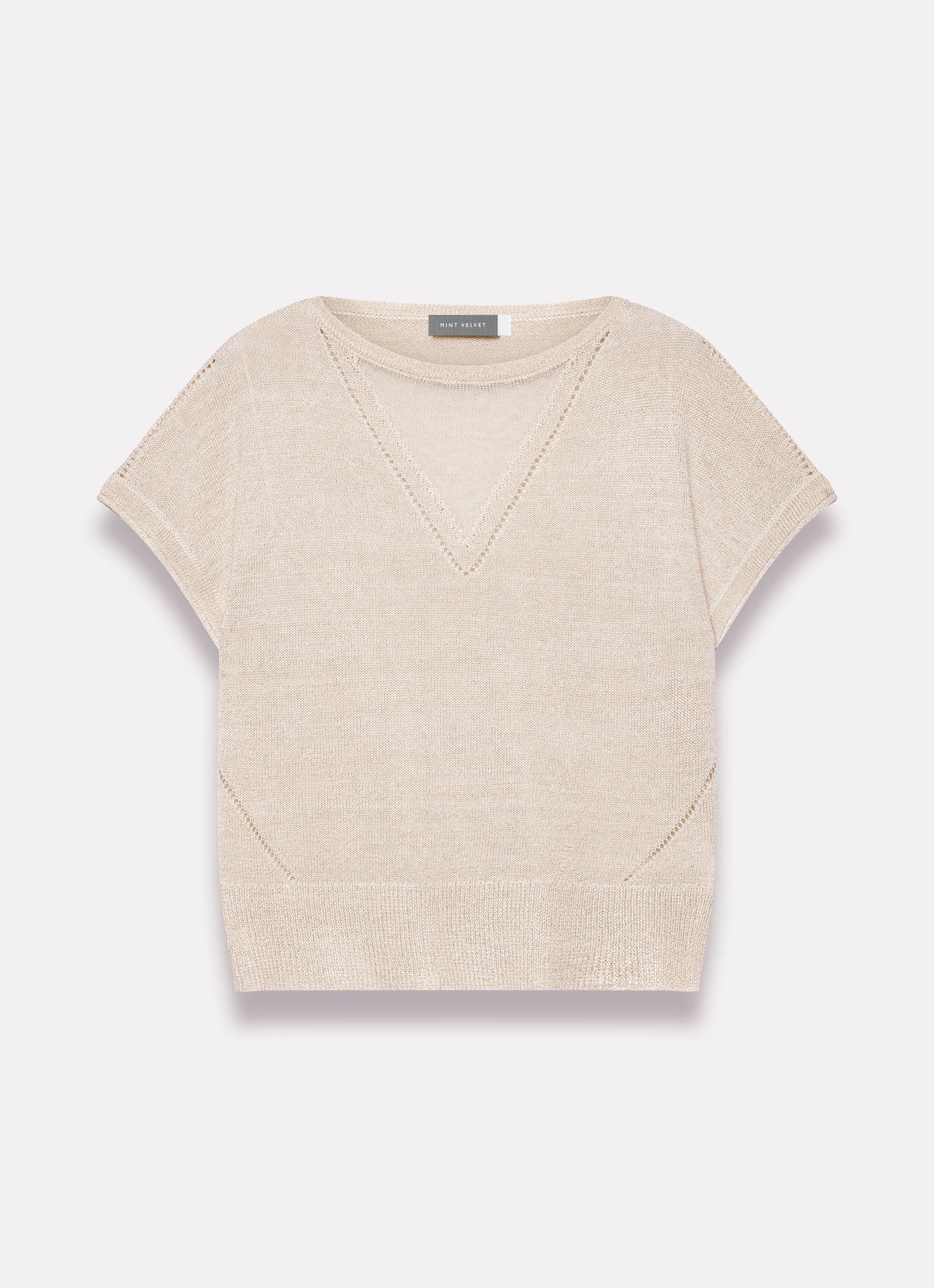 Neutral Metallic Knit Top