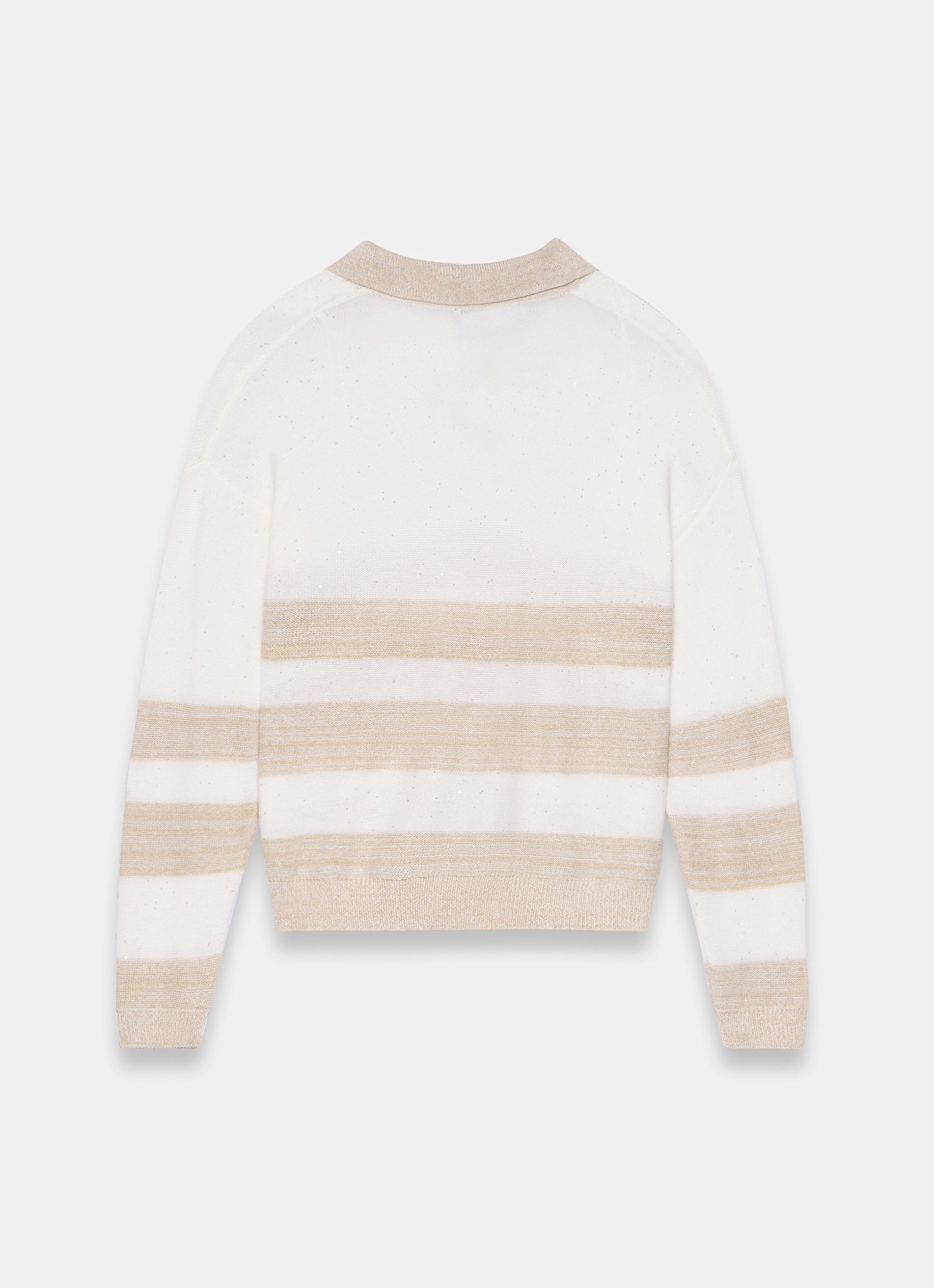 Neutral Sequin Striped Knit Jumper