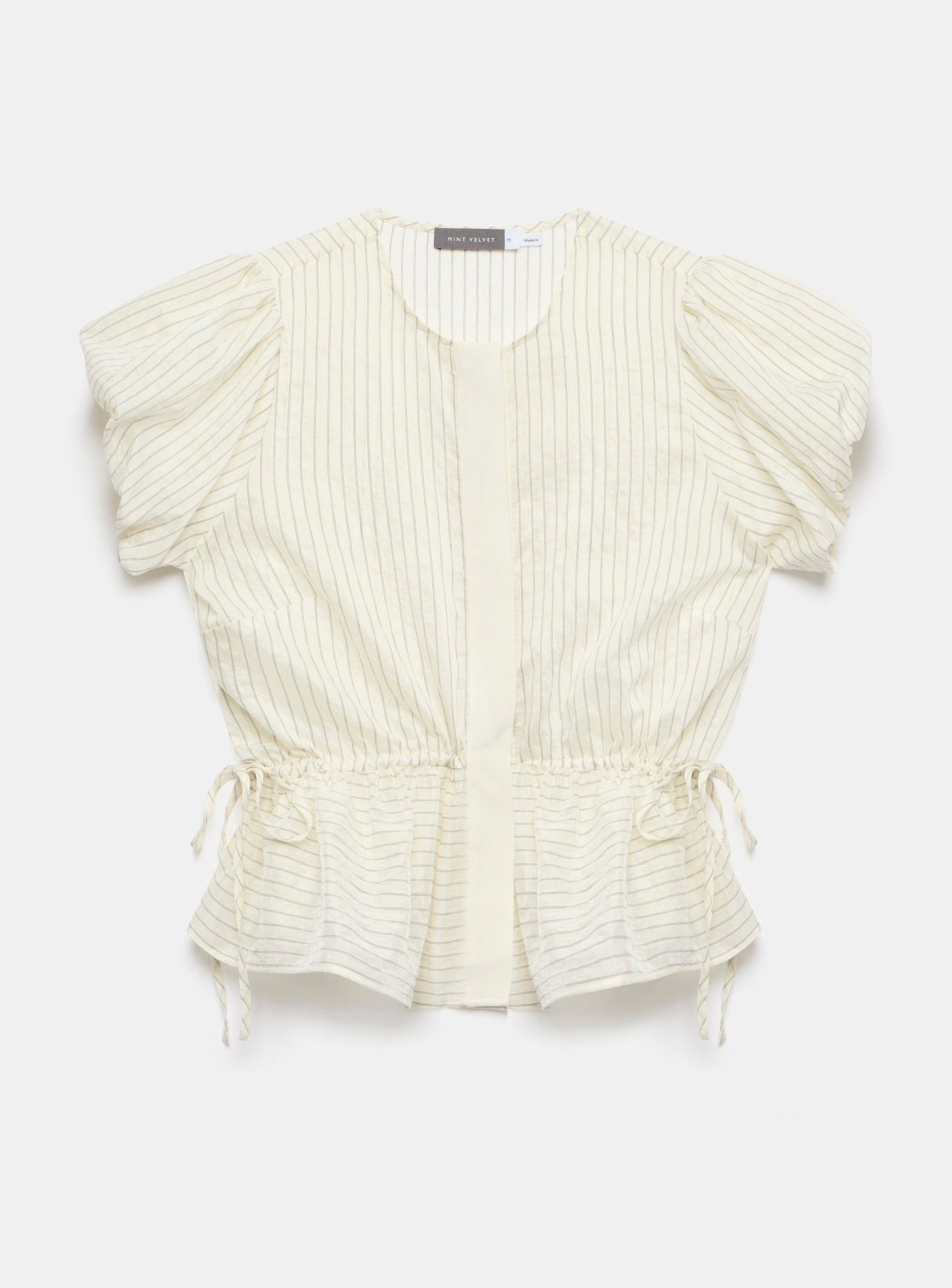 Neutral Stripe Peplum Top