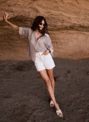 Neutral Striped Sheer Shirt
