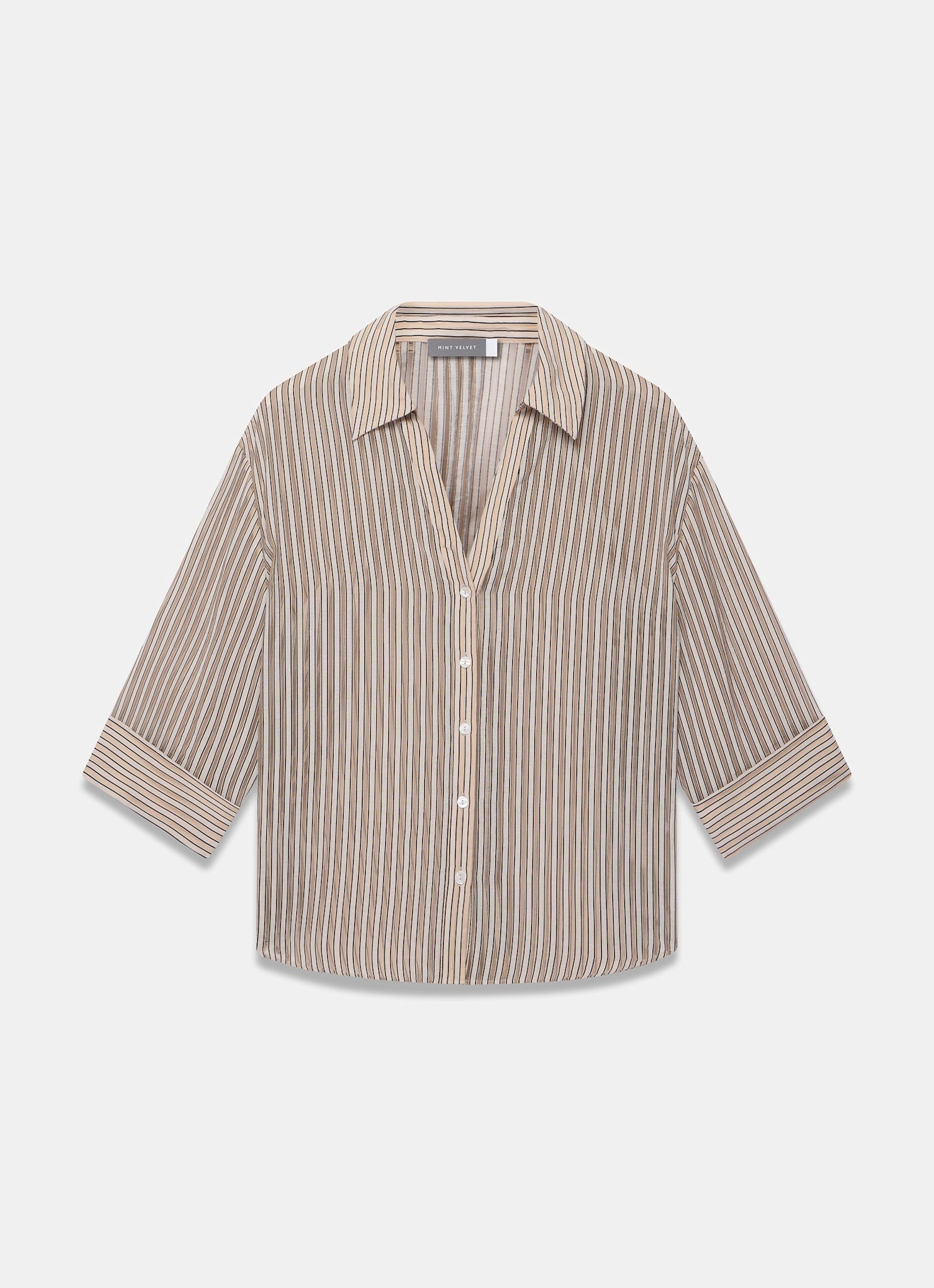 Neutral Striped Sheer Shirt