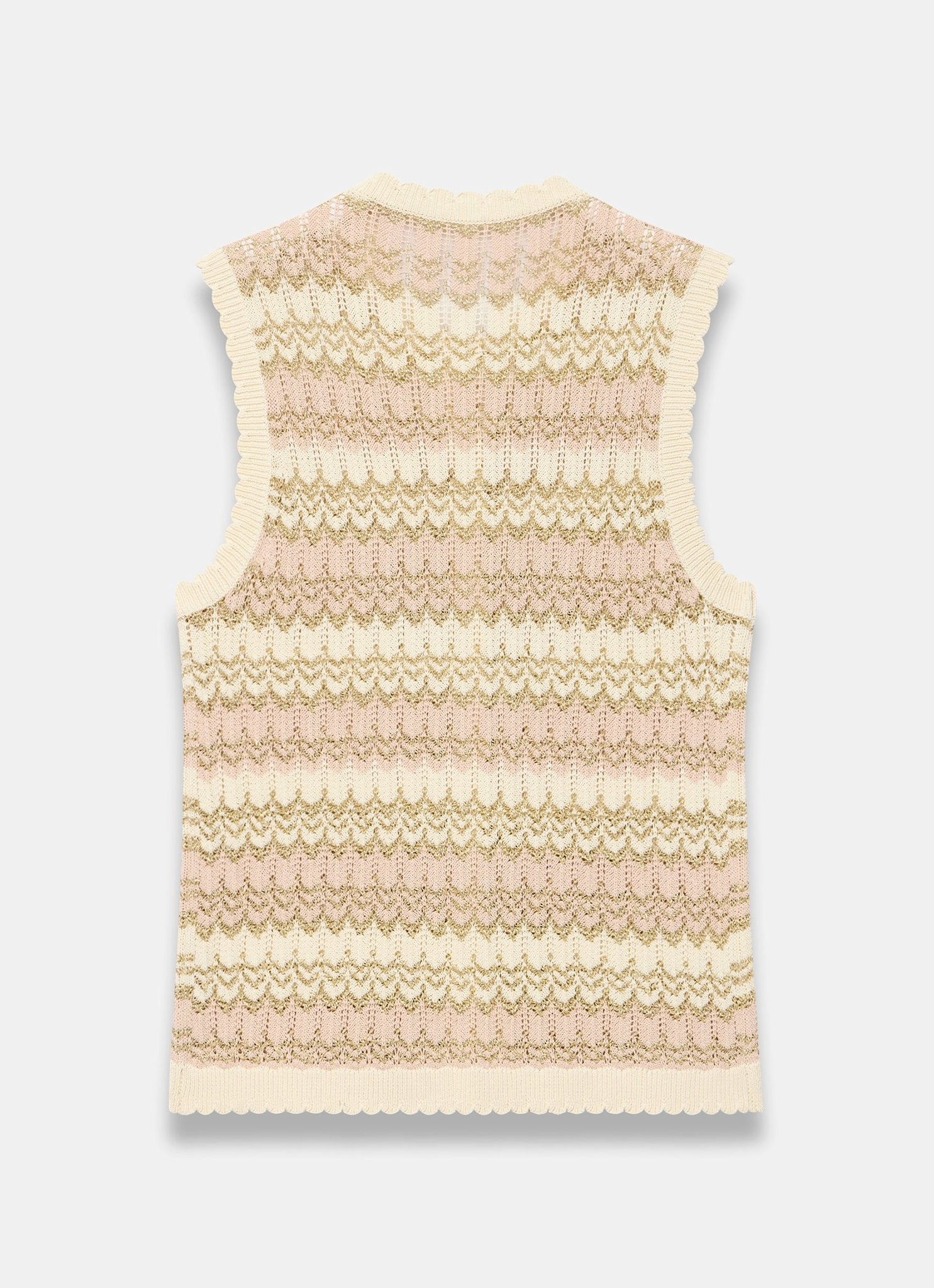 Neutral Striped Crochet Waistcoat