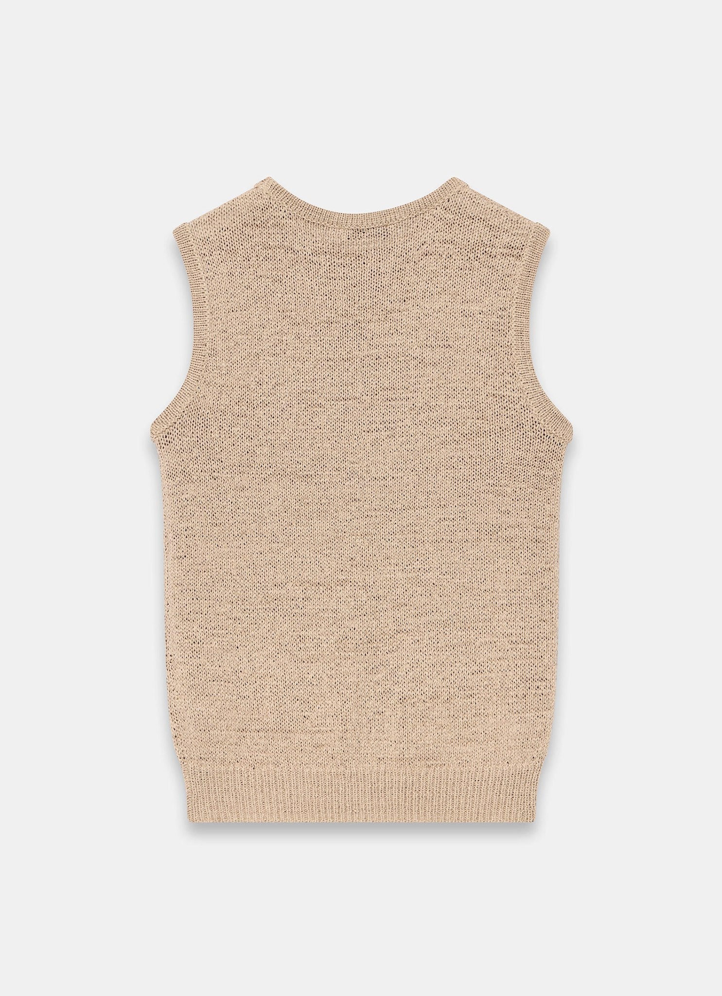 Brown Cotton Blend Knit Top
