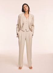 Neutral Tapered Buckle Detail Trousers