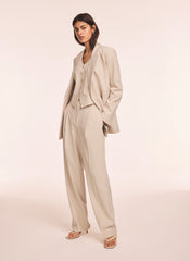 Neutral Tapered Buckle Detail Trousers