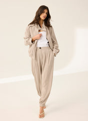 Neutral Tapered Balloon Trousers