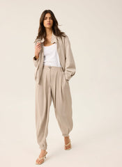 Neutral Tapered Balloon Trousers